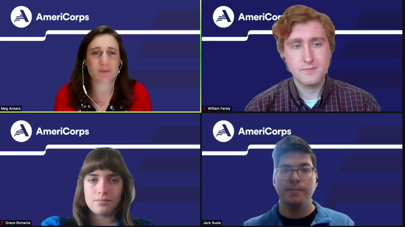 Screenshot of AmeriCorp Panel on Fighting Hunger and Homelessness