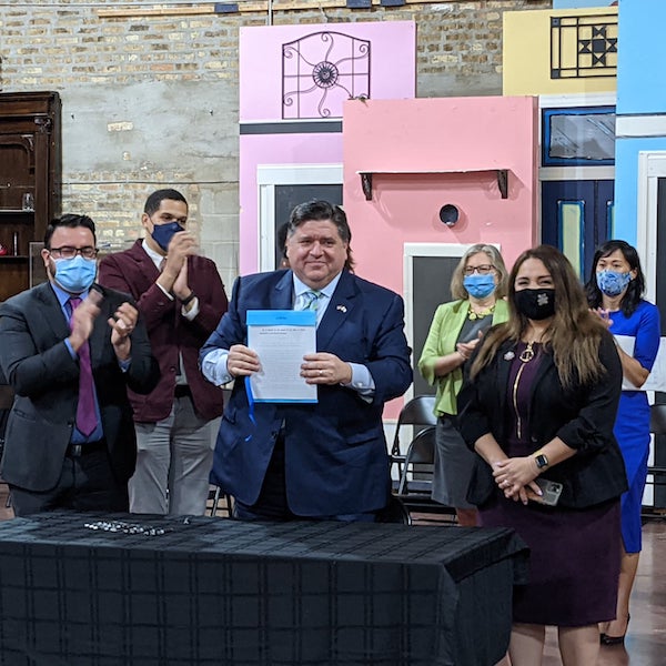 Gov Pritzker signing Emergency Housing Act into law
